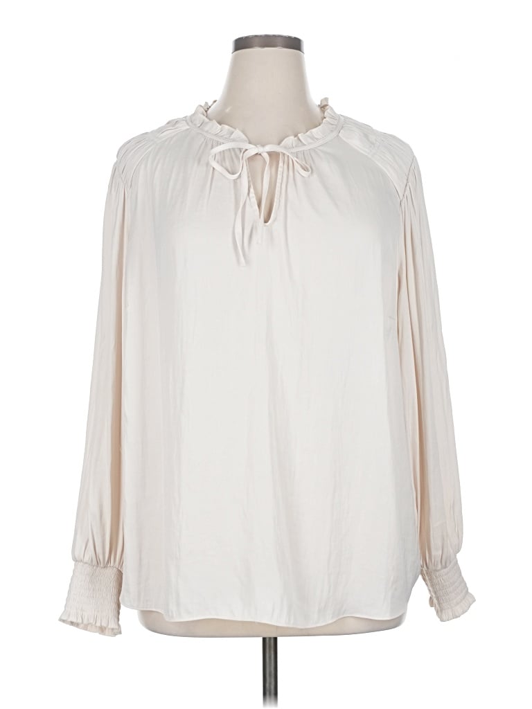 Pre-owned J By Joie Long Sleeve Blouse In White
