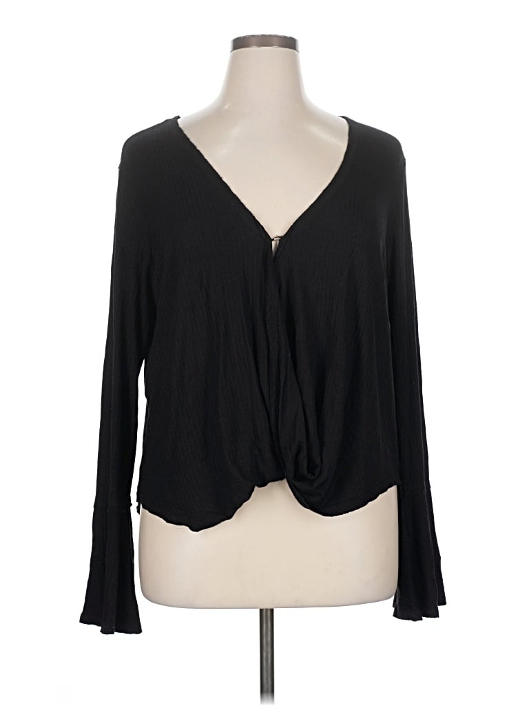 Lucky Brand Long Sleeve Blouse In Black
