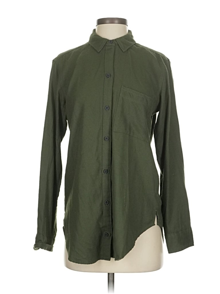 Pre-owned Abercrombie & Fitch Long Sleeve Button Down Shirt In Green