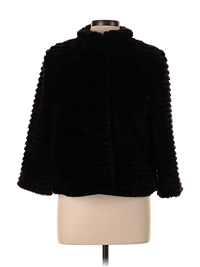 Pre-owned Express Faux Fur Jacket In Black
