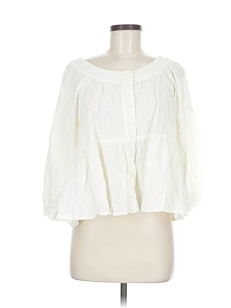 Pre-owned We The Free 3/4 Sleeve Blouse In White