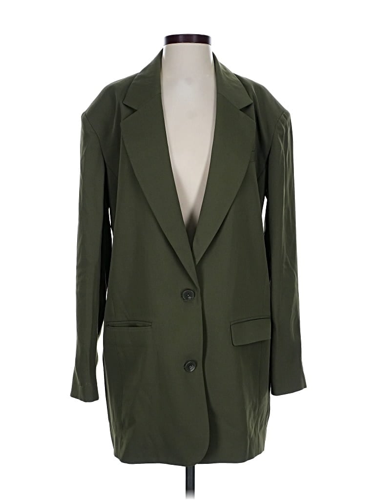 Pre-owned Express Blazer Jacket In Green
