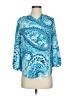 Talbots 100% Polyester Paisley Blue 3/4 Sleeve Blouse Size XS - photo 1