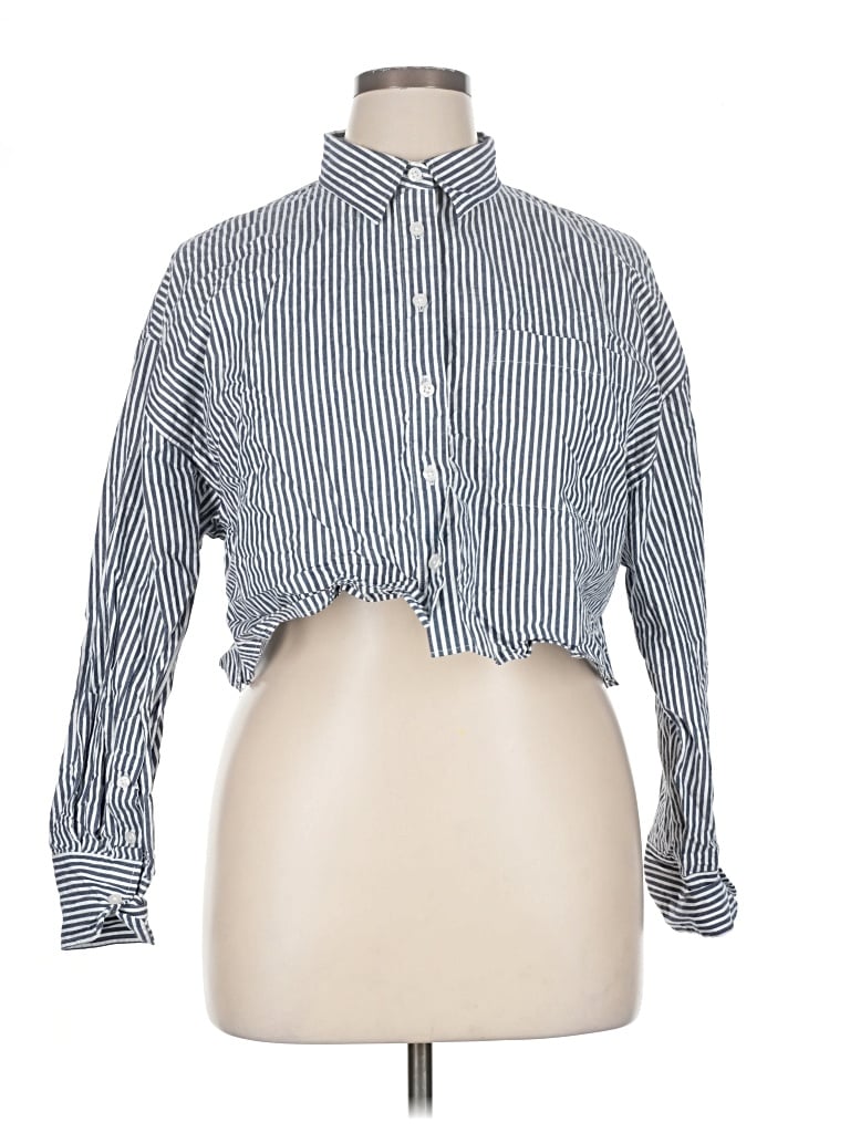 Pre-owned French Connection Long Sleeve Blouse In Blue