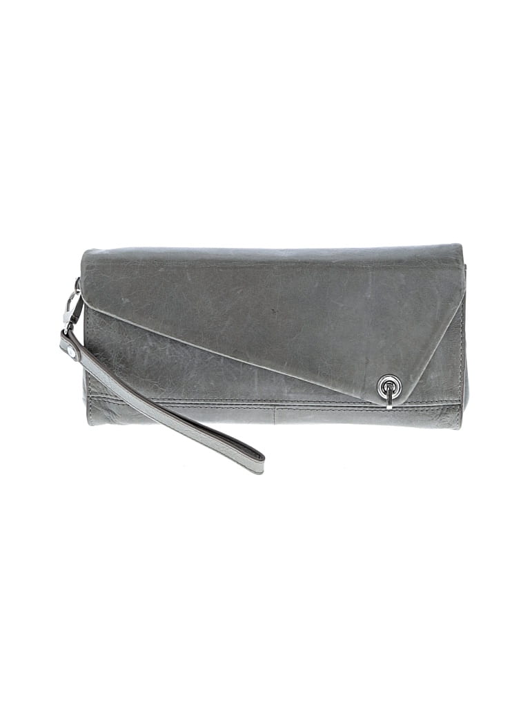 Pre-owned Hobo The Original Hobo Bag The Original Leather Wristlet In Gray