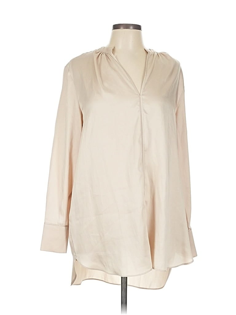 Pre-owned H&m Long Sleeve Blouse In White