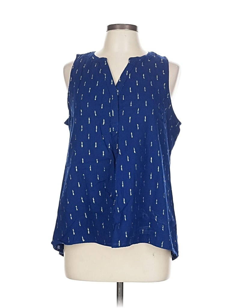 Pre-owned Crown & Ivy Tank Top Blue Halter Neckline Tops