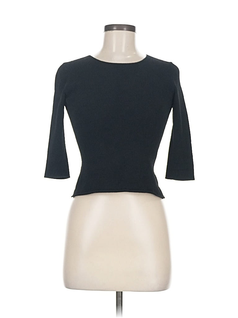 Pre-owned Assorted Brands 3/4 Sleeve Top Black Boatneck Tops