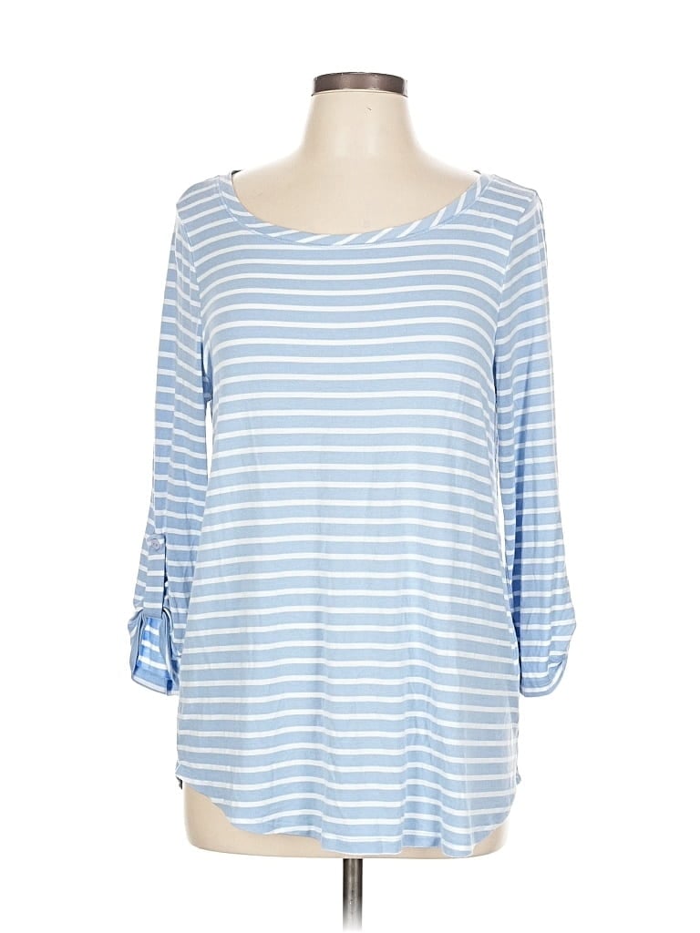 Pre-owned Cable & Gauge 3/4 Sleeve T-shirt In Blue