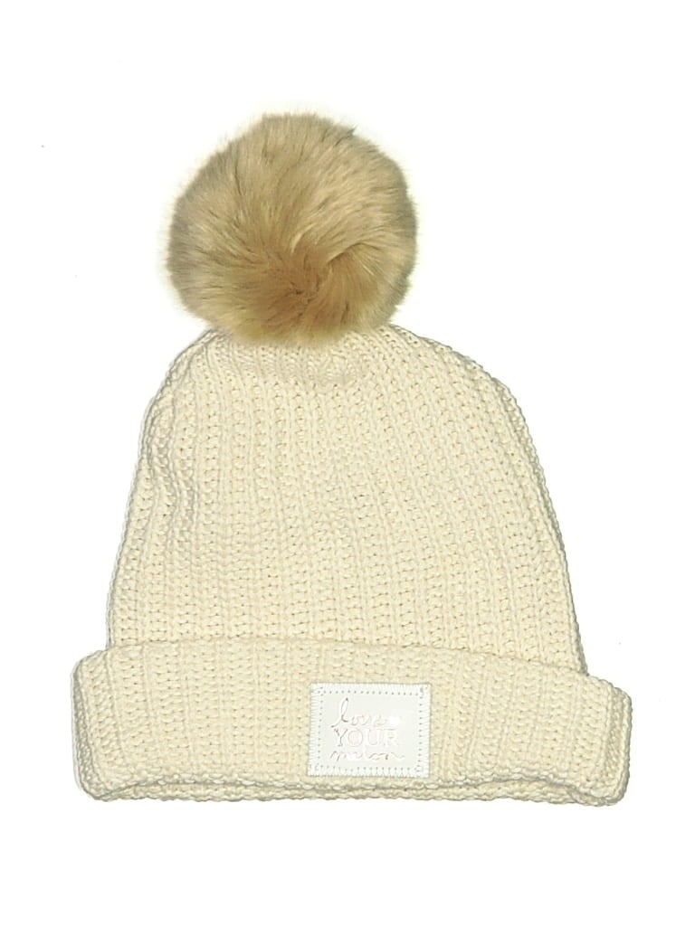Pre-owned Love Your Melon Beanie Hat In White