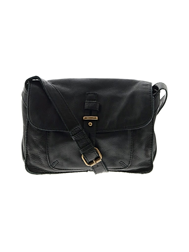 Pre-owned Triumph By Lucky Brand Leather Crossbody Bag In Black