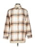 Old Navy 100% Cotton Plaid Tan 3/4 Sleeve Button-Down Shirt Size L - photo 1