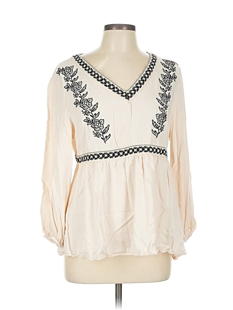 Pre-owned Bloomchic 3/4 Sleeve Blouse In White