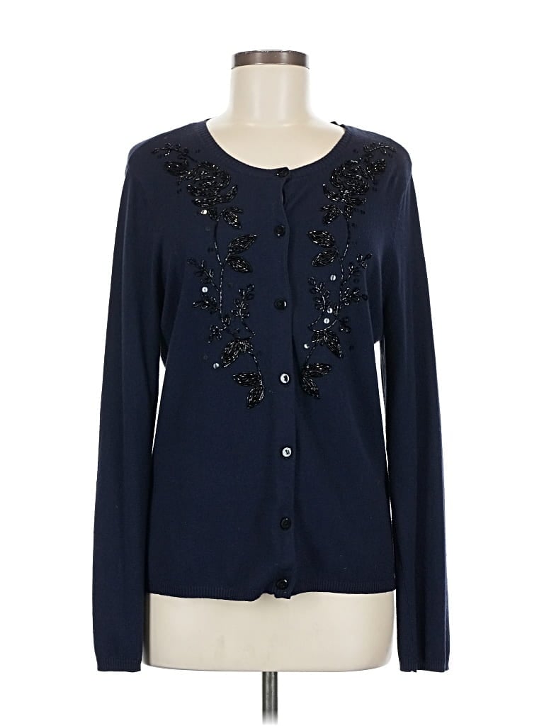 Pre-owned Jones New York Cardigan Sweater In Blue