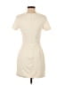 Aqua 100% Polyester Solid Ivory Casual Dress Size S - photo 2