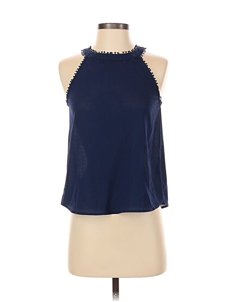 Pre-owned E&m Collection Sleeveless Blouse In Blue