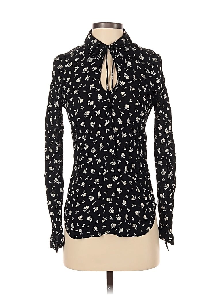 Pre-owned Reformation Long Sleeve Blouse In Black