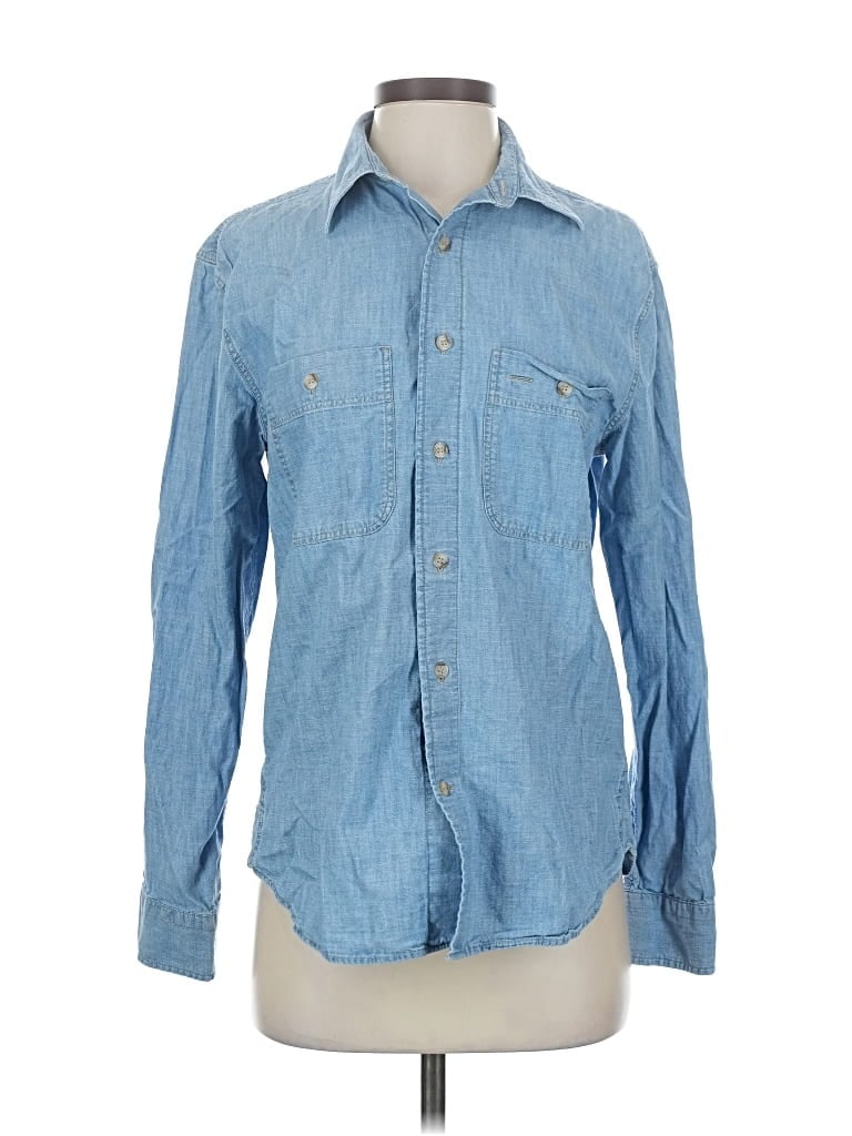 Pre-owned Br Standard Long Sleeve Button Down Shirt In Blue