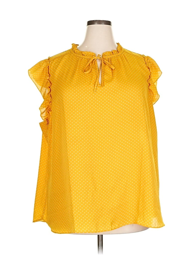 Pre-owned Tamara H. Sleeveless Blouse In Yellow