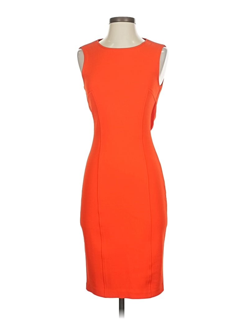 Pre-owned St John Cocktail Dress In Orange