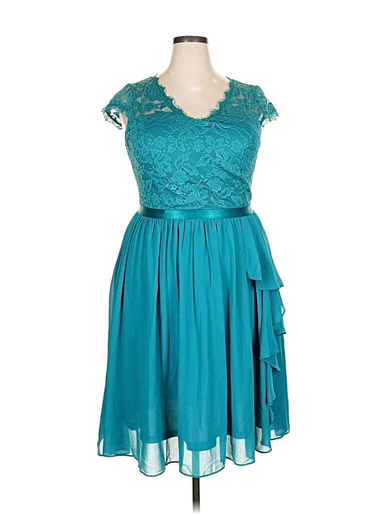 Pre-owned Assorted Brands Cocktail Dress In Blue