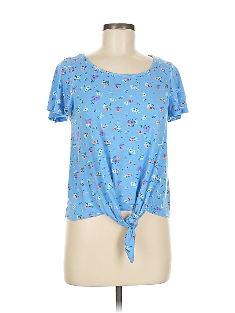 Pre-owned Candies Candie's Short Sleeve Top Blue Sweetheart Neckline Tops