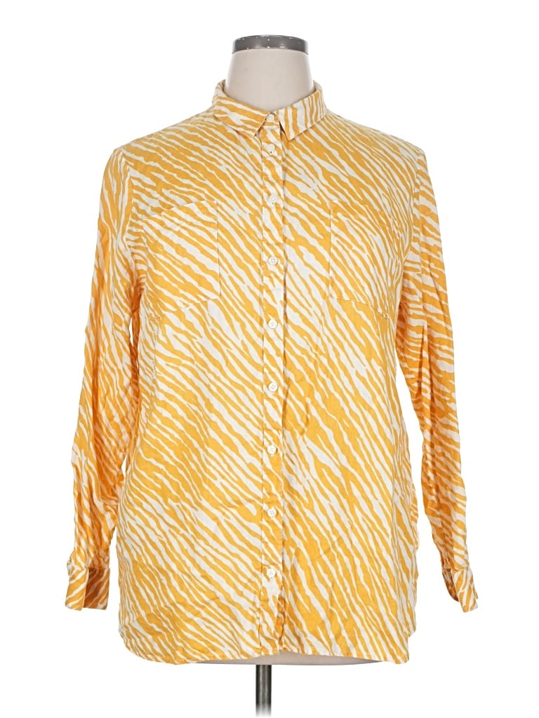 Pre-owned Boden Long Sleeve Blouse In Yellow