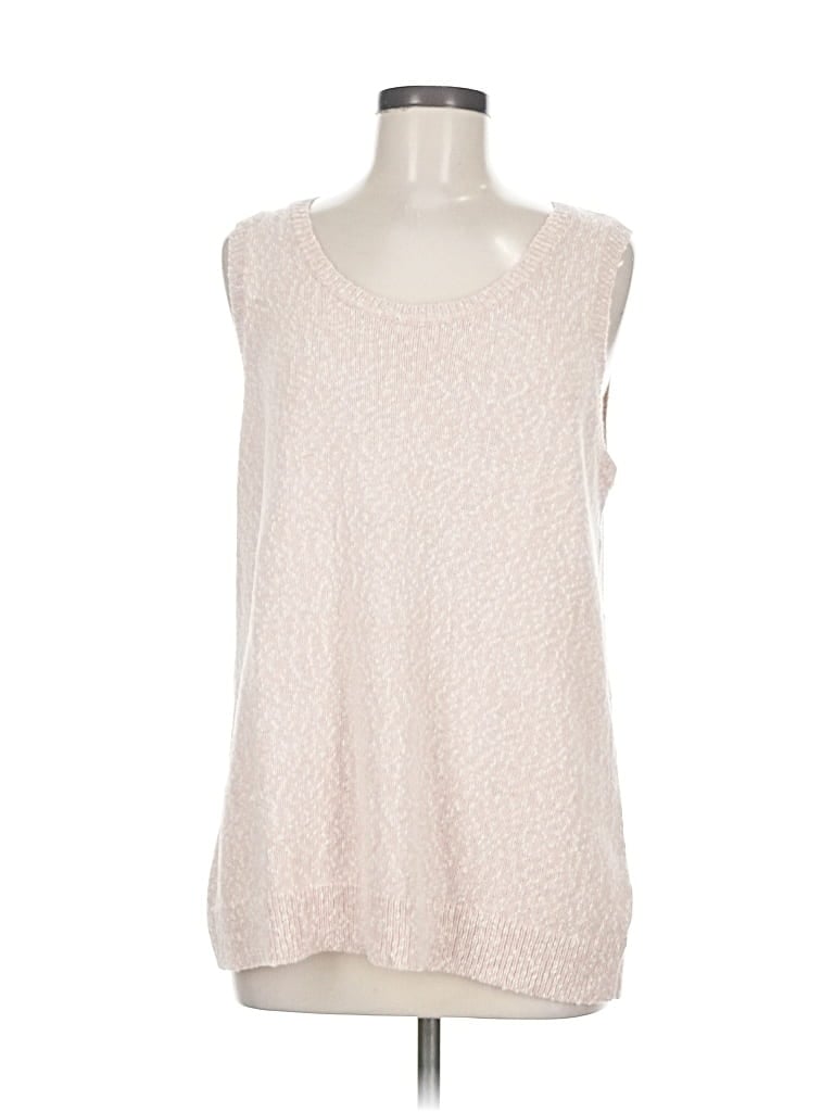 Pre-owned Jjill Sweater Vest In White