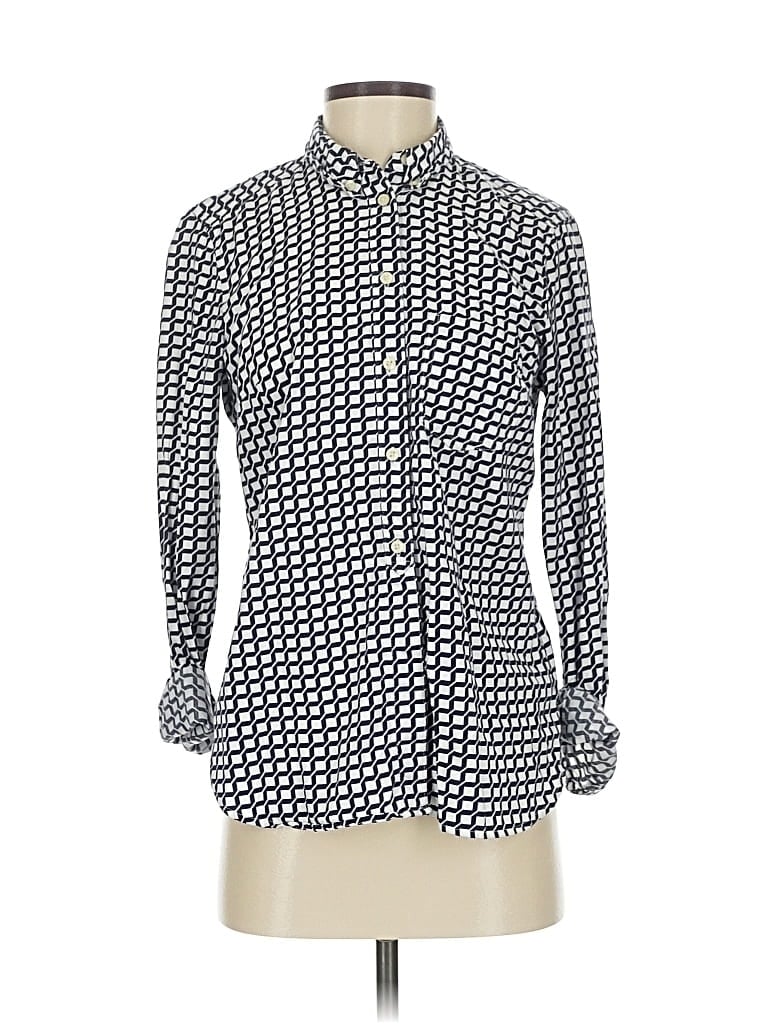 Pre-owned Gap Long Sleeve Blouse In Blue