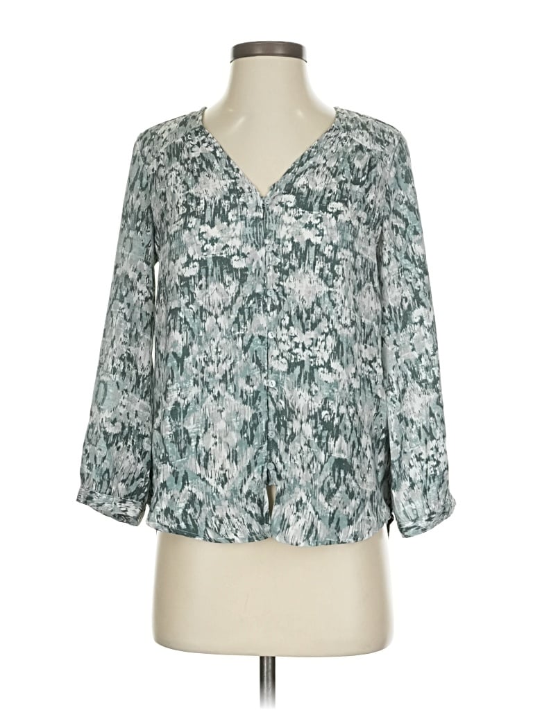 Pre-owned Liverpool Los Angeles 3/4 Sleeve Blouse In Blue