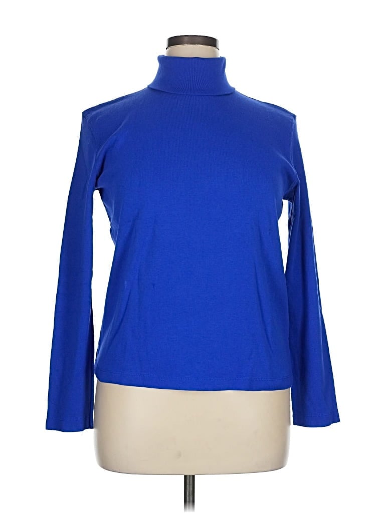 Pre-owned Jones New York Sport Long Sleeve Turtleneck In Blue
