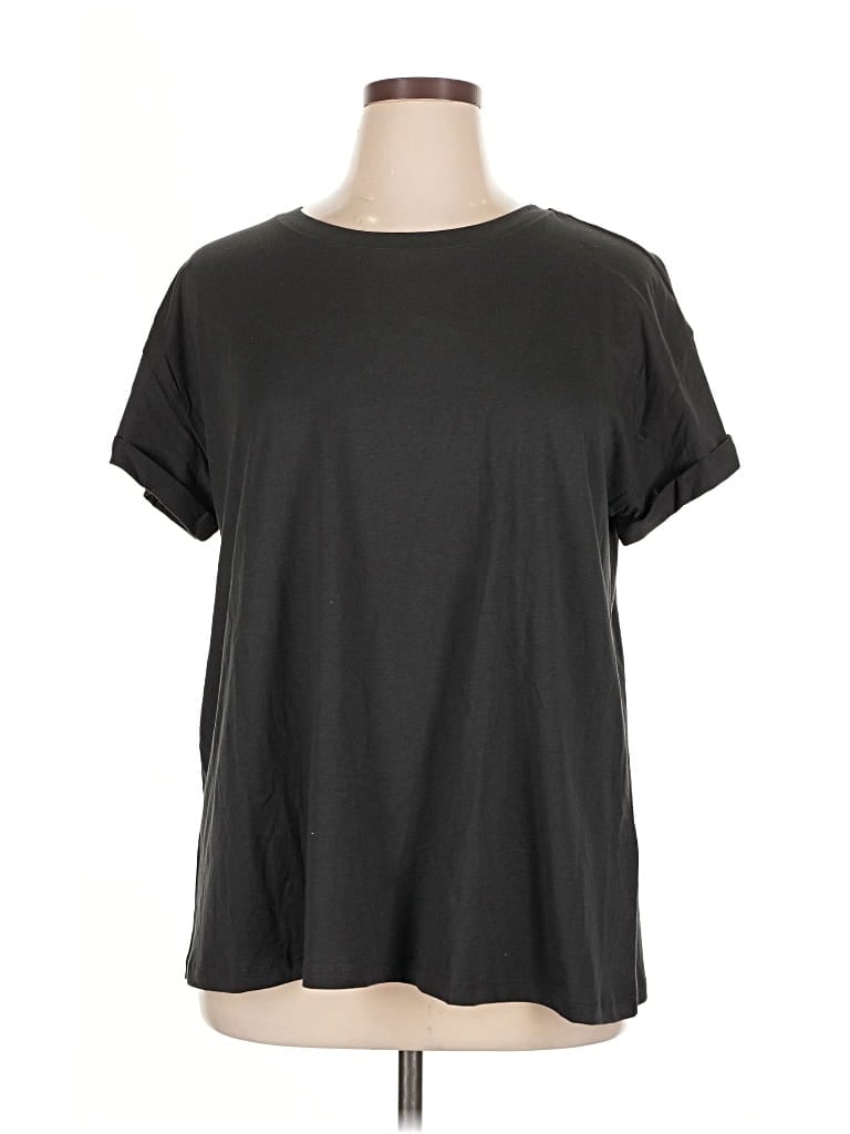 Pre-owned Logo Layers Short Sleeve T-shirt In Black