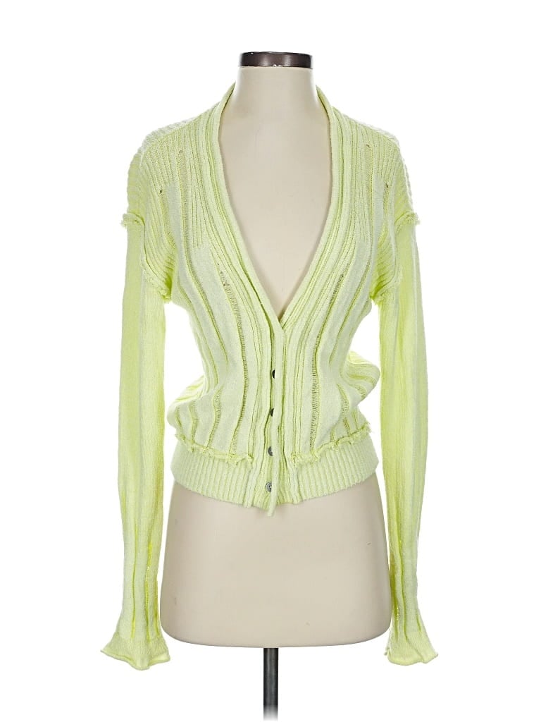 Pre-owned Free People Cardigan Sweater In Green