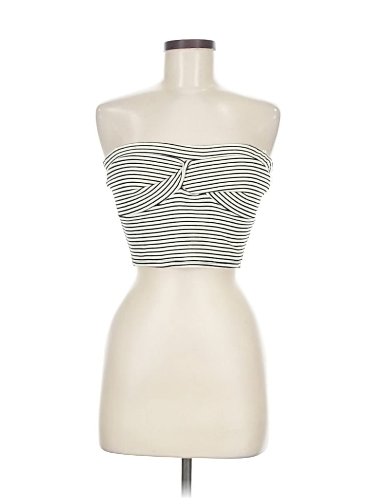 21 Saints Tube Top Ivory Strapless Neckline Tops In White