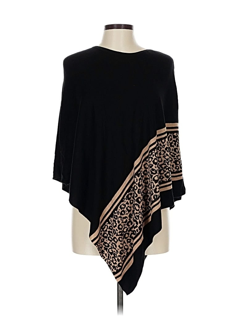 Pre-owned Chico's Poncho In Black