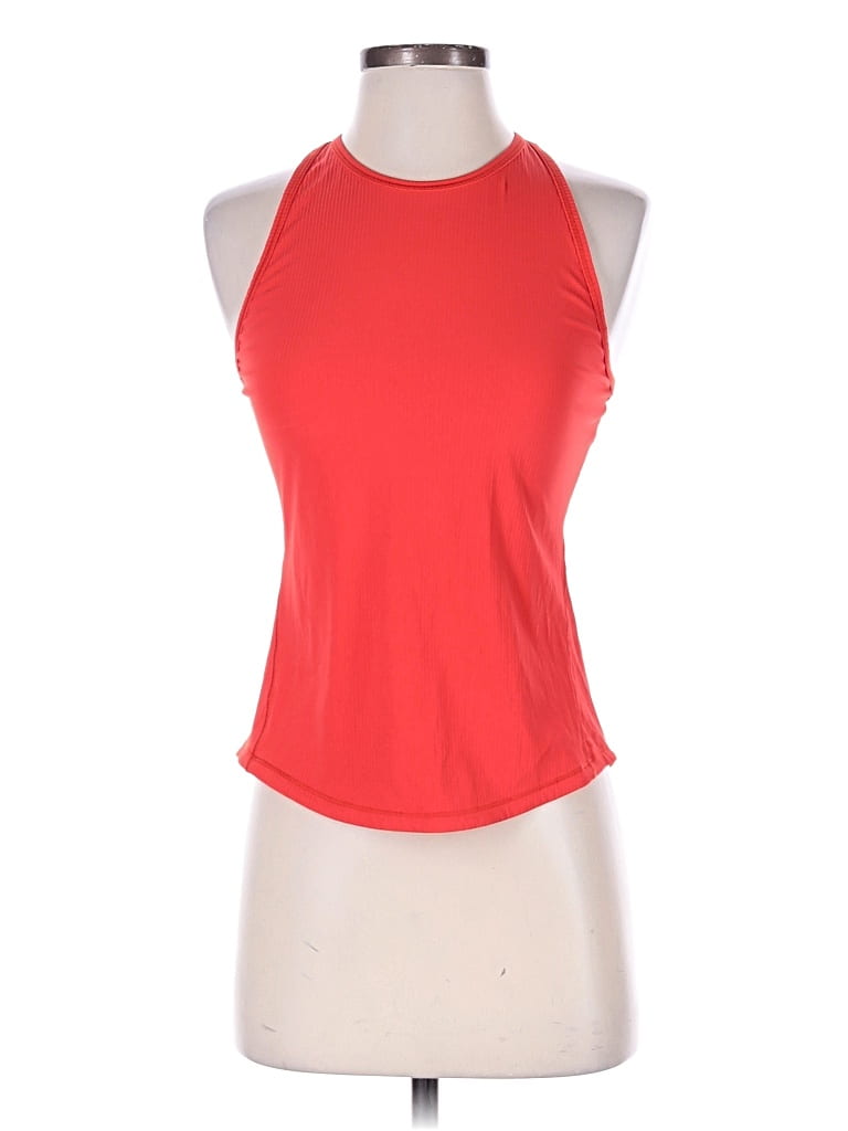 Pre-owned Lululemon Athletica Tank Top Red Halter Neckline Tops