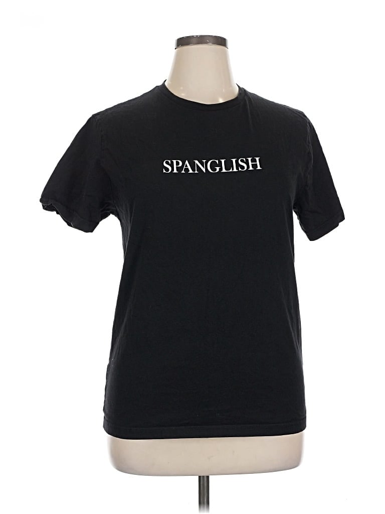 Pre-owned Denim And Flower Short Sleeve T-shirt In Black