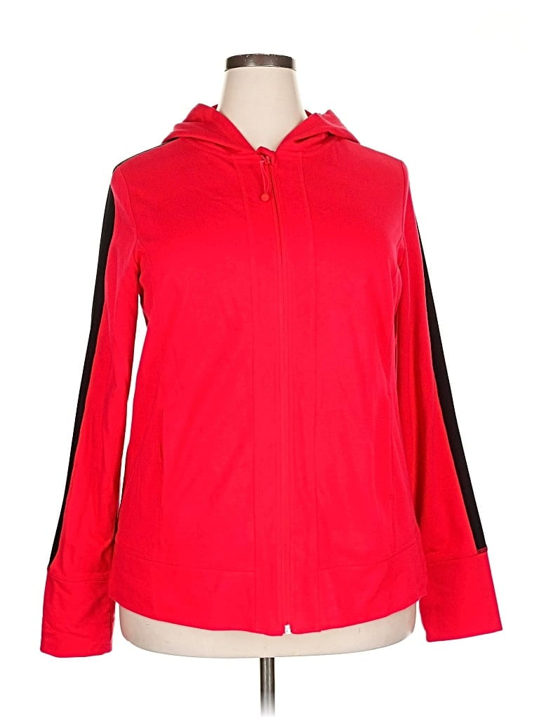 Pre-owned Active Zip Up Hoodie In Red