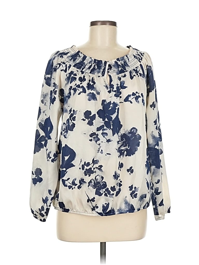 Pre-owned Fashion Bug Long Sleeve Blouse In White