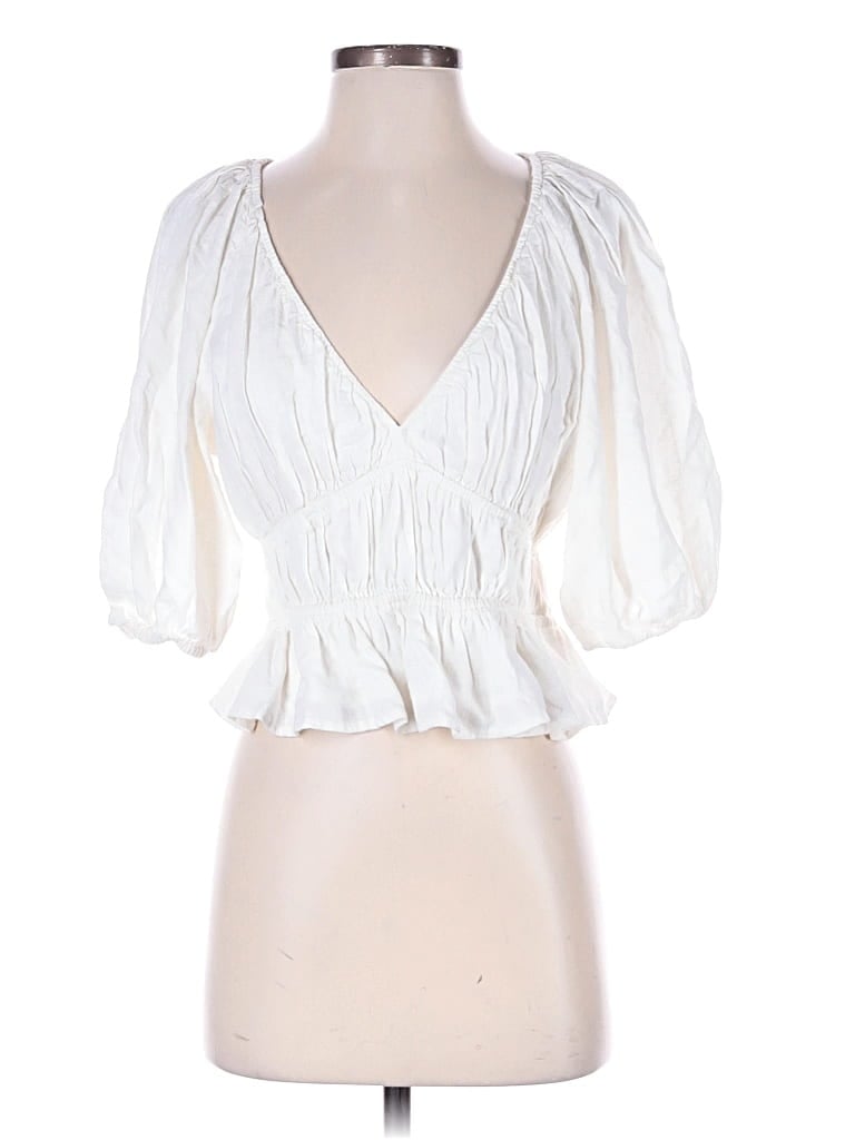 Abercrombie & Fitch 3/4 Sleeve Blouse In White