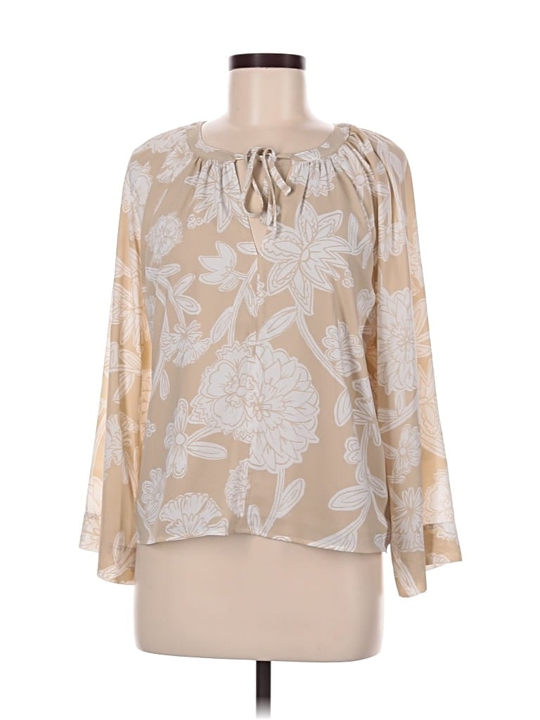 Pre-owned Ann Taylor Loft 3/4 Sleeve Blouse In Brown