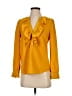 J.Crew 100% Polyester Yellow Long Sleeve Blouse Size XXS - photo 1