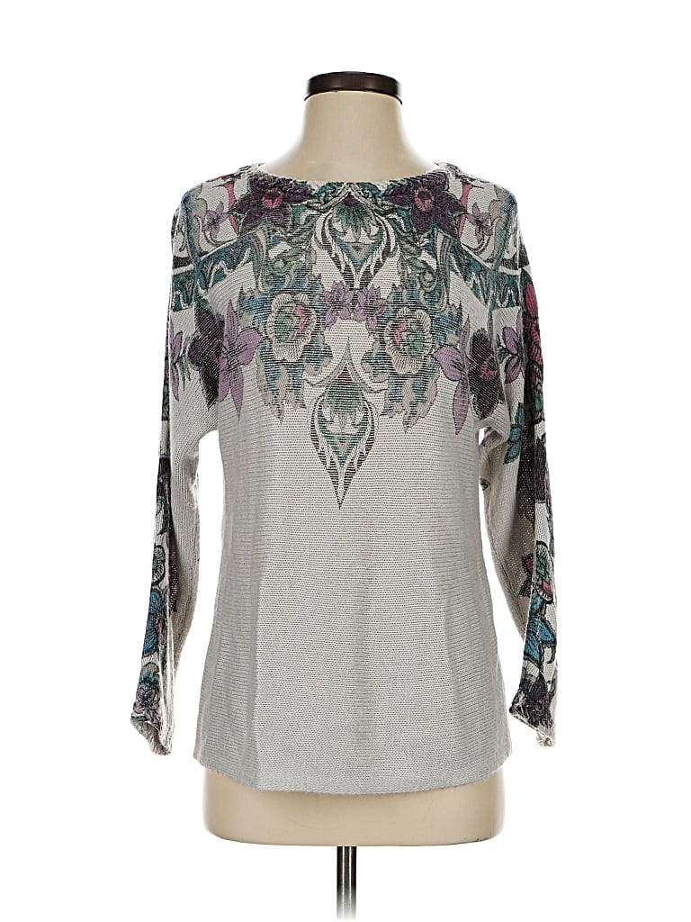 Pre-owned Chico's Cardigan Sweater In Silver