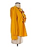 J.Crew 100% Polyester Yellow Long Sleeve Blouse Size XXS - photo 4