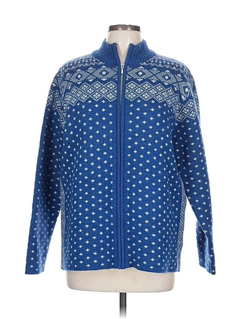 Pre-owned Lands' End Track Jacket In Blue