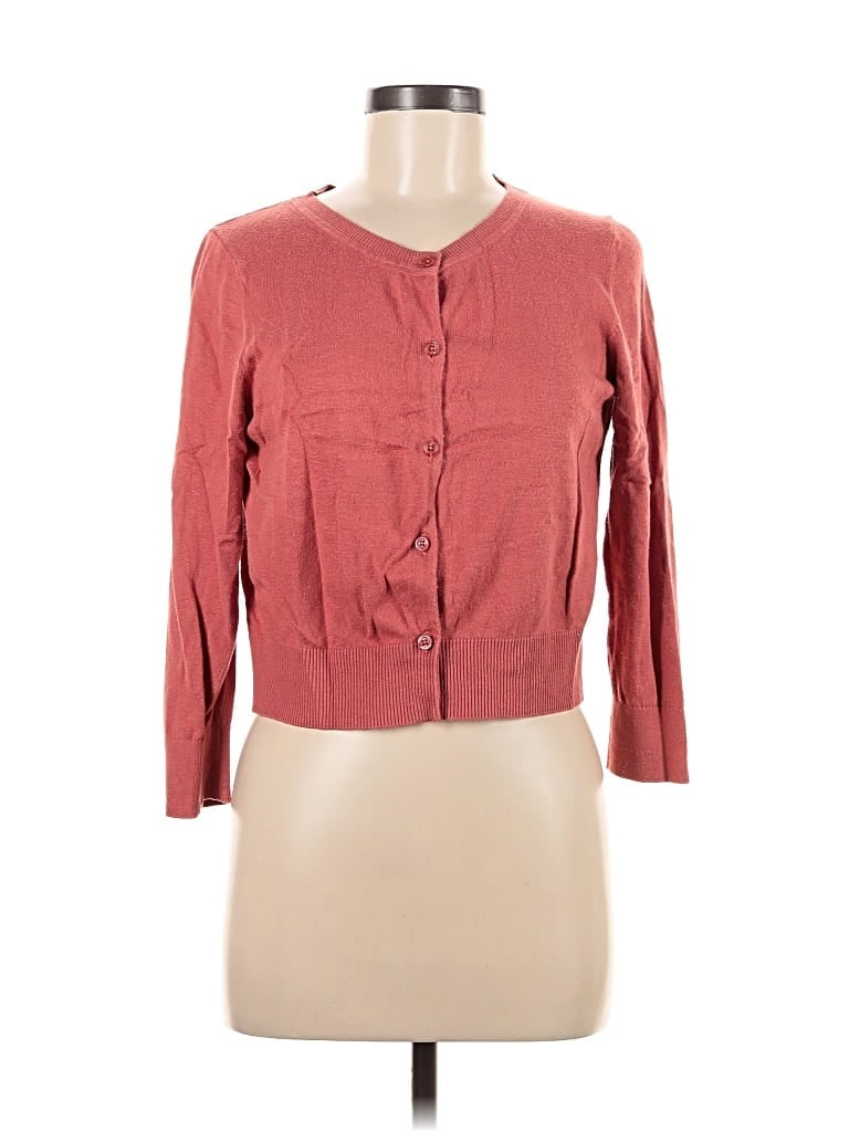 Pre-owned Ann Taylor Loft Cardigan Sweater In Red