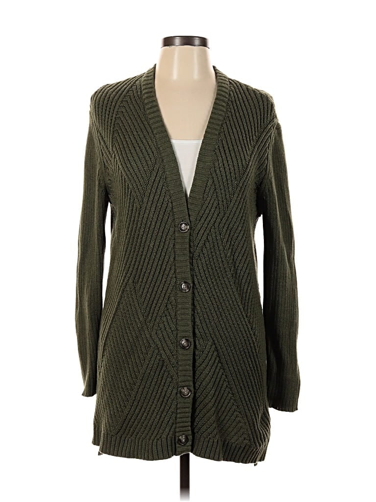 Pre-owned Cabi Cardigan Sweater In Green