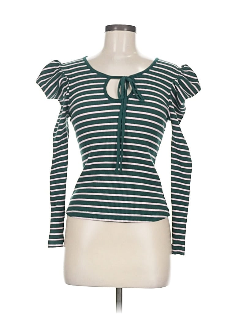 Pre-owned Porridge Long Sleeve Top Green Sweetheart Neckline Tops