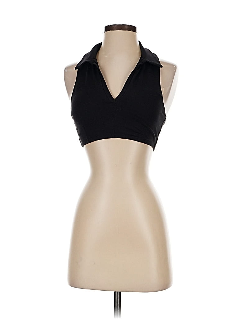 Pre-owned Alo Yoga Tank Top Black Halter Neckline Tops