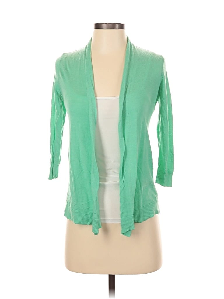 Pre-owned Ann Taylor Factory Cardigan Sweater In Green